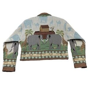 Warren Kimble Painted Pony Jacket Womens Medium Noah's Ark Tapestry USA 90's NEW